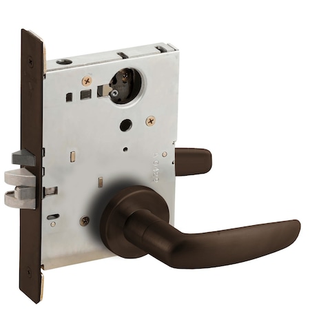 Schlage Grade 1 Entrance Office Mortise Lock, Less Cylinder, 07 Lever, A Rose, Dark Oxidized Satin Bronze Oi L9050L 07A 613